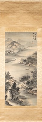Lot 192 - A SUMMER RAIN OVER A RIVER LANDSCAPE -CHINA , WU SHI XIAN (1845-1916)