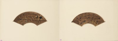 Lot 471 - (R) TWO JAPANESE FAN PAINTINGS