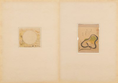 Lot 40 - (R) ALBUM PAGES WITH TWO JAPANESE WORKS ON PAPER, EDO PERIOD
