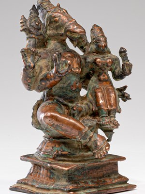 Lot 51 - RARE SCULPTURE OF KALKI AND PADMA