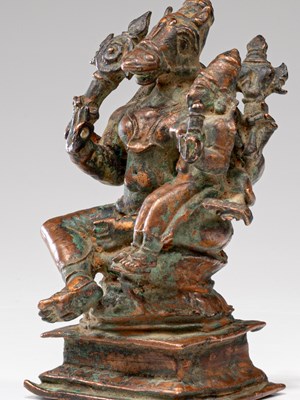 Lot 51 - RARE SCULPTURE OF KALKI AND PADMA