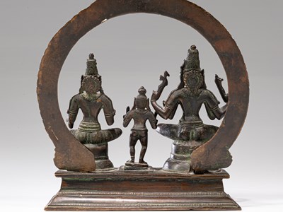 Lot 7 - SHIVA , PARVATI AND SKANDA