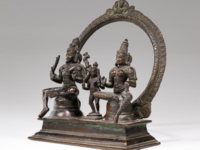 Lot 7 - SHIVA , PARVATI AND SKANDA