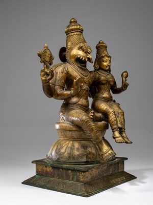 Lot 17 - VERY LARGE NARASHIMA WITH CONSORT SCULPTURE
