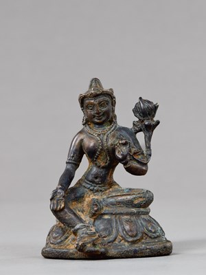 Lot 99 - SEATED BRONZE TARA TIBET 12TH CENTURY , PALA DYNASTY