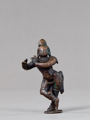 Lot 388 - KRISHNA PLAYING THE FLUTE INDIA 15TH CENTURY