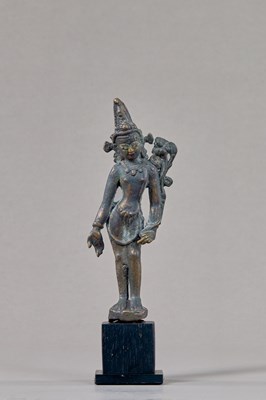 Lot 86 - STANDING PADMAPANI WITH INLAYS TIBET 13TH CENTURY