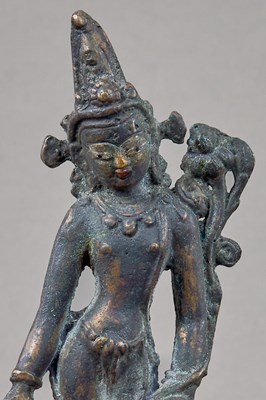 Lot 86 - STANDING PADMAPANI WITH INLAYS TIBET 13TH CENTURY