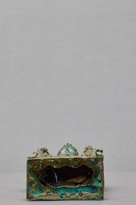 Lot 91 - SEATED BRONZE BODHISATTVA ON A LION THRONE, KASHMIR, 12TH CENTURY