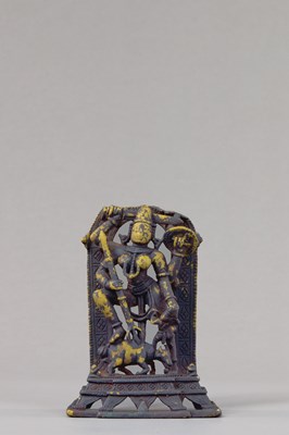 Lot 242 - STANDING DURGA SLAYING THE BUFFALO DEMON, INDIA 19TH CENTURY