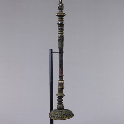 Lot 95 - LARGE RITUAL STAFF FRAGMENT BRONZE TIBET 12TH CENTURY