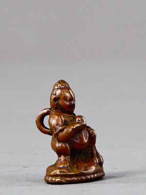 Lot 1 - STANDING JAMBHALA BRONZE TIBET 13TH C ENTURY