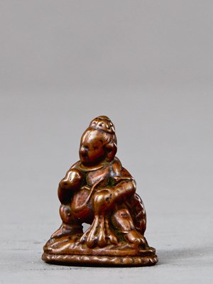 Lot 1 - STANDING JAMBHALA BRONZE TIBET 13TH C ENTURY