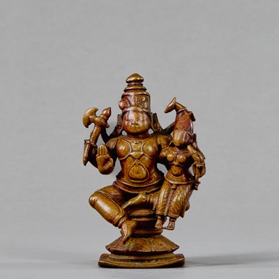 Lot 300 - SHIVA AND PARVATI BRONZE INDIA 16TH CENTURY