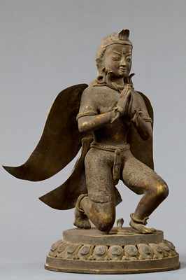 Lot 332 - KNEEILING BRONZE GARUDA NEPAL 18TH CENTURY