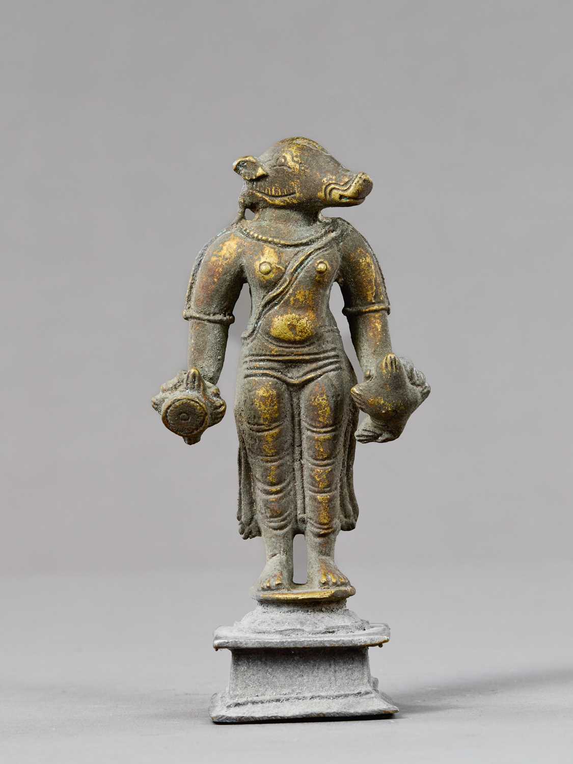 Lot 53 - STANDING VARAHI BRONZE INDIA 16TH CENTURY