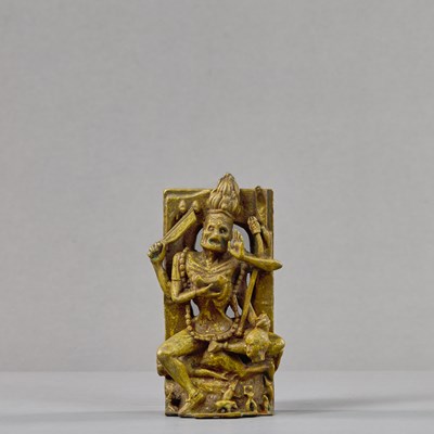 Lot 135 - SEATED BRONZE CHAMUNDRA NEPAL 18TH CENTURY