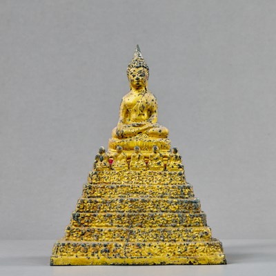 Lot 55 - SEATED BRONZE BUDDHA THAILAND RATTANAKOSIN 1850'S