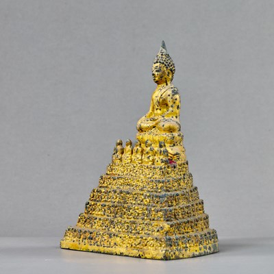 Lot 55 - SEATED BRONZE BUDDHA THAILAND RATTANAKOSIN 1850'S