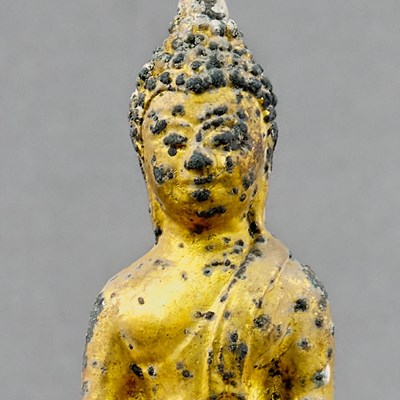 Lot 55 - SEATED BRONZE BUDDHA THAILAND RATTANAKOSIN 1850'S