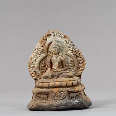 Lot 358 - BUDDHA AKSHOBYA TSA TSA TIBET 18TH CENTURY