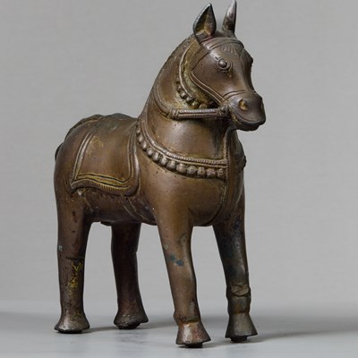 Lot 422 - STANDING BRONZE HORSE INDIA 18TH CENTURY
