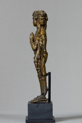 Lot 45 - STANDING BRONZE AVALOKITESHVARA TIBET 15TH CENTURY