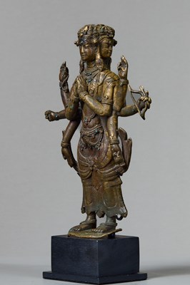 Lot 45 - STANDING BRONZE AVALOKITESHVARA TIBET 15TH CENTURY