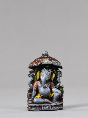 Lot 299 - SEATED SILVER ? GANESHA INDIA 16TH CENTURY