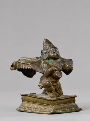 Lot 347 - KNEEILING GARUDA BRONZE INDIA 18TH CENTURY