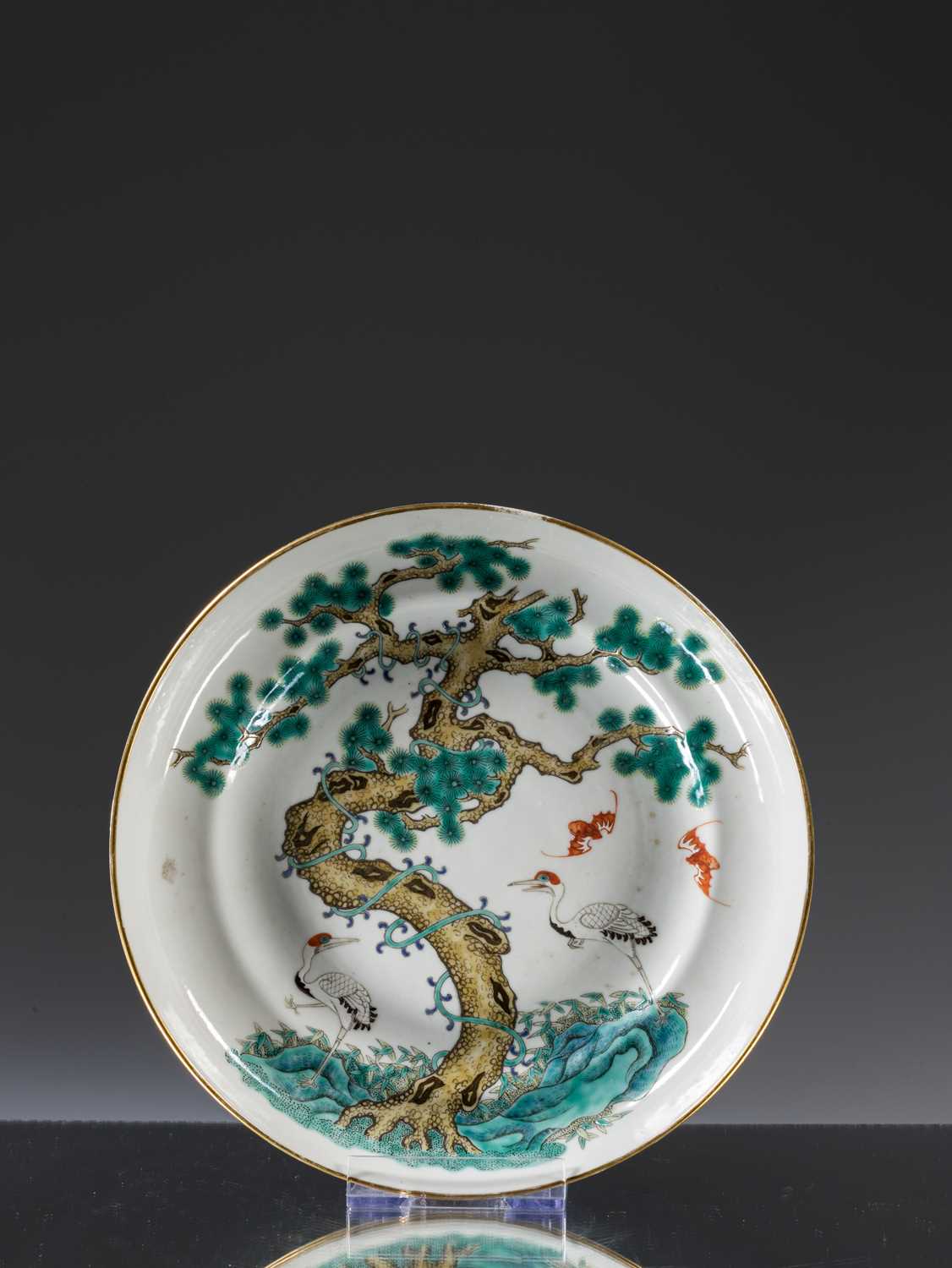 Lot 12 - PORCELAIN DISH WITH CRANES