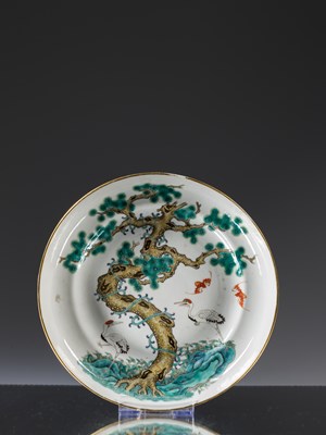 Lot 12 - PORCELAIN DISH WITH CRANES