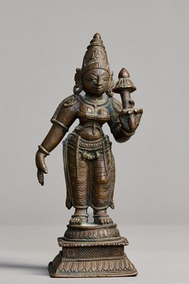 Lot 172 - STANDING BRONZE BHUDEVI INDIA 17TH CENTURY