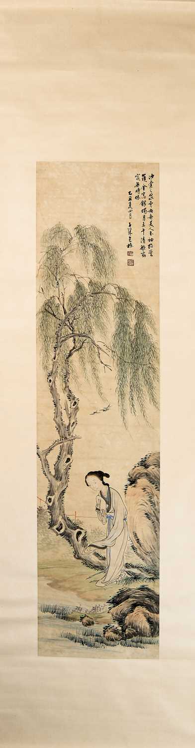 Lot 90 - LADY BENEATH A WILLOW TREE, CHINA , BAO DONG (1800-1870)