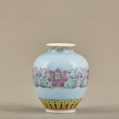 Lot 60 - QIANLONG MARK AND PERIOD (1736–1795) YANGCAI MINIATURE VASE