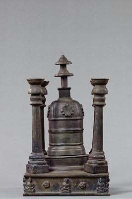 Lot 26 - BRONZE MODEL OF A GANDHARA STUPA 18TH CENTURY