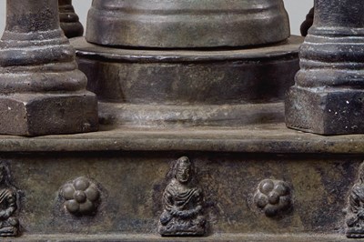 Lot 26 - BRONZE MODEL OF A GANDHARA STUPA 18TH CENTURY