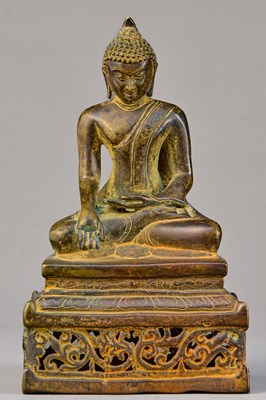 Lot 355 - SEATED BRONZE BUDDHA PAGAN 12TH CENTURY