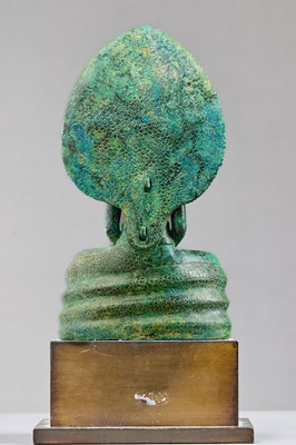 Lot 2 - BUDDHA MUCHALINDA BRONZE KHMER LOPBURI 13TH CENTURY