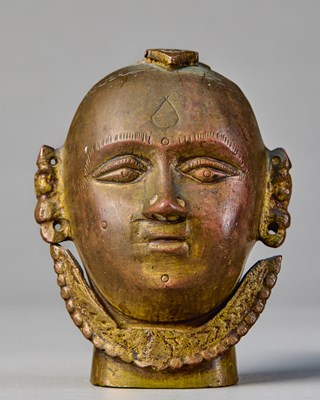 Lot 304 - HEAD OF A JAIN BRONZE INDIA 19TH CENTURY