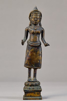 Lot 383 - STANDING UMA BRONZE KHMER 13TH TO 14 TH CENTURY