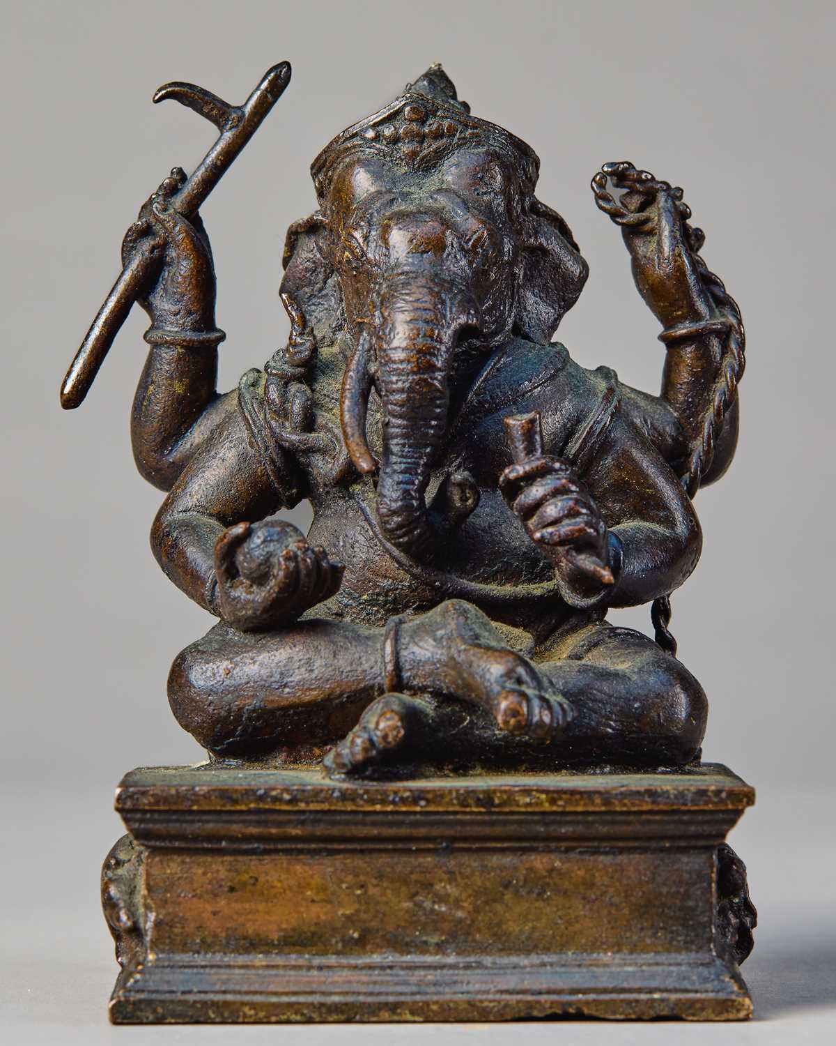 Lot 67 - SEATED BRONZE GANESHA THAILAND 19TH CENTURY