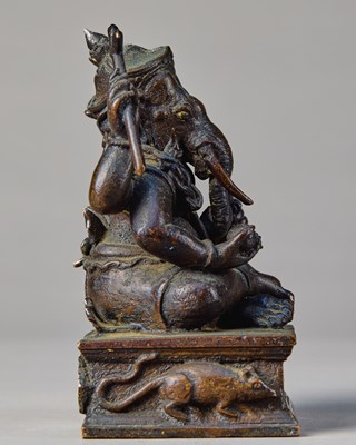 Lot 67 - SEATED BRONZE GANESHA THAILAND 19TH CENTURY
