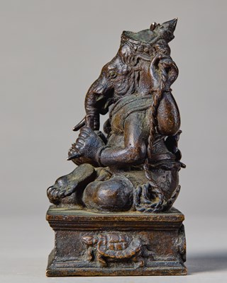 Lot 67 - SEATED BRONZE GANESHA THAILAND 19TH CENTURY