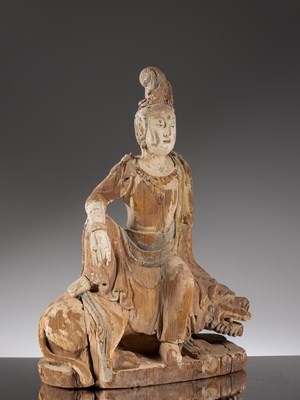 Lot 25 - LARGE GUANYIN ON LION