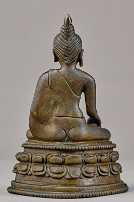Lot 79 - SEATED BRONZE BUDDHA, NORTH INDIA, BIHAR, PALA PERIOD, 8TH–9TH CENTURY