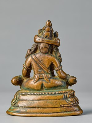 Lot 43 - SEATED JAMBHALA BRONZE TIBET 15TH CENTURY