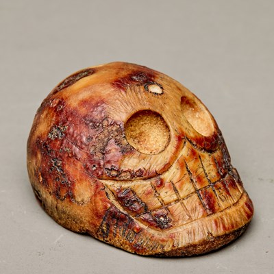 Lot 306 - SKULL OF A CHITIPATTI BONE TIBET 18TH CENTURY OR EARLIER