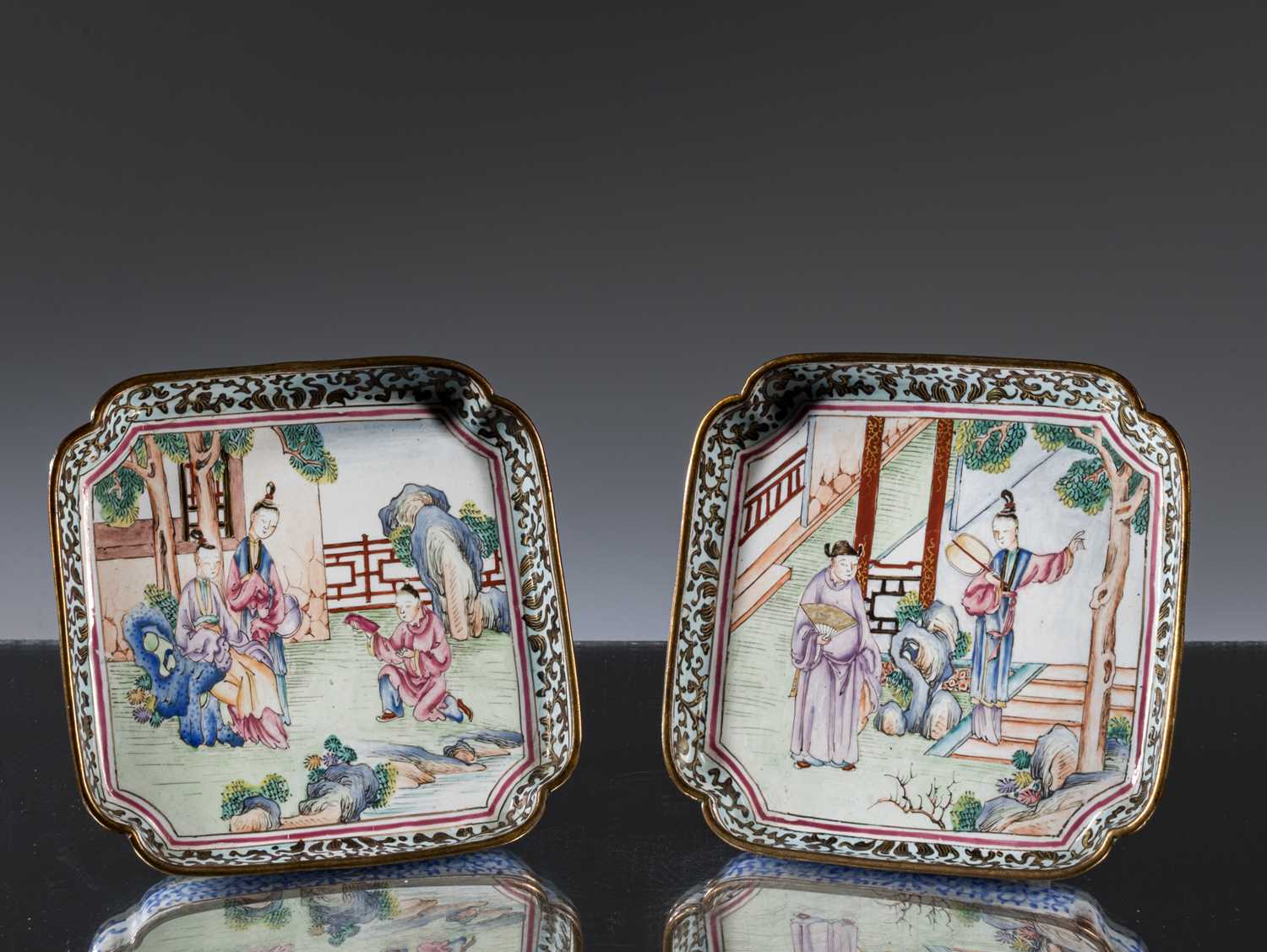 Lot 18 - TWO SMALL SQUARE PLATES