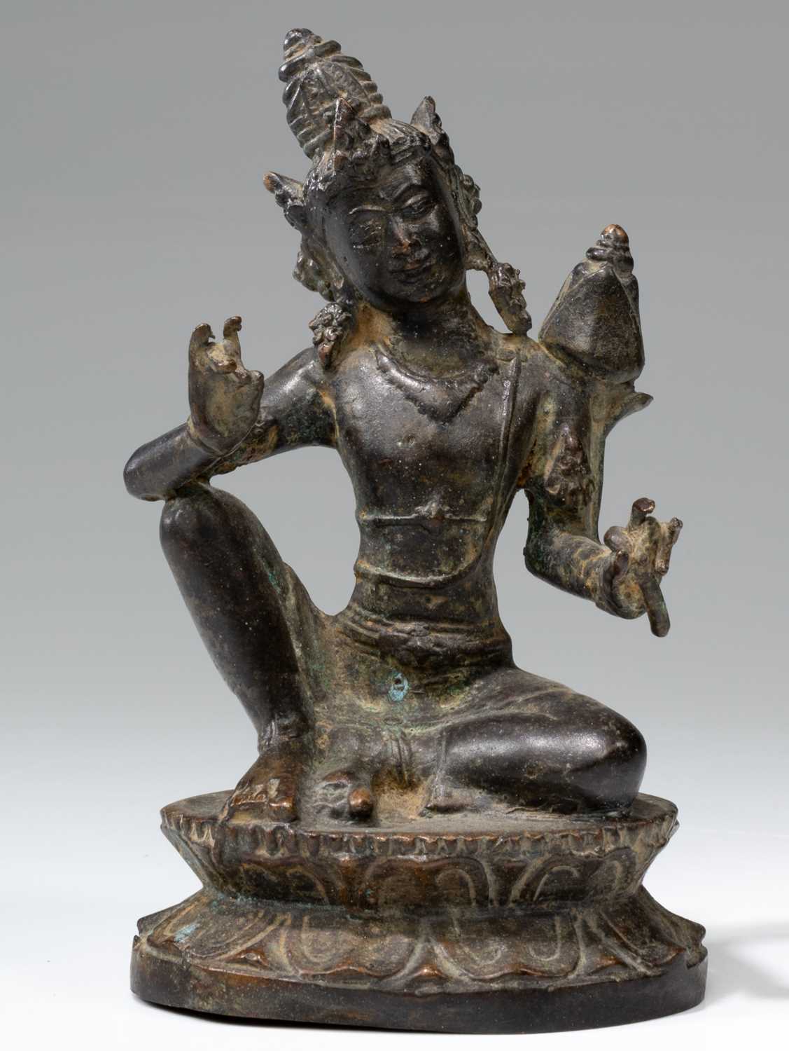 Lot 60 - INDONESIAN BRONZE BODHISATTVA AVALOKITESHVARA 19TH CENTURY OR LATER